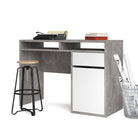 Function Plus Desk 1 Door 1 Drawer in White and Grey - Price Crash Furniture