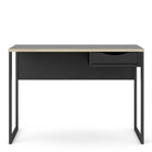 Function Plus Desk 1 Drawer in Black with Oak Trim - Price Crash Furniture