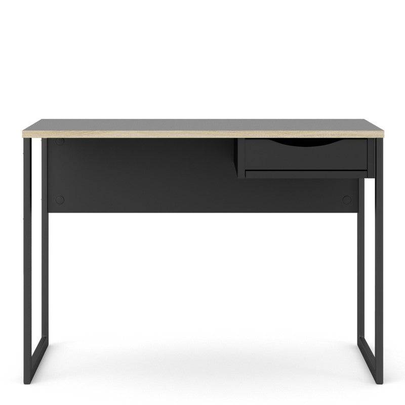 Function Plus Desk 1 Drawer in Black with Oak Trim - Price Crash Furniture