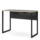 Function Plus Desk 1 Drawer in Black with Oak Trim - Price Crash Furniture