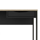 Function Plus Desk 1 Drawer in Black with Oak Trim - Price Crash Furniture