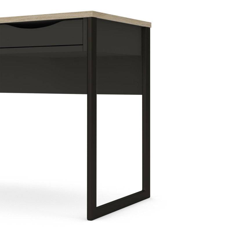 Function Plus Desk 1 Drawer in Black with Oak Trim - Price Crash Furniture