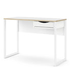 Function Plus Desk 1 Drawer in White with Oak Trim - Price Crash Furniture