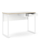 Function Plus Desk 1 Drawer in White with Oak Trim - Price Crash Furniture