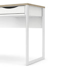 Function Plus Desk 1 Drawer in White with Oak Trim - Price Crash Furniture