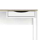 Function Plus Desk 1 Drawer in White with Oak Trim - Price Crash Furniture