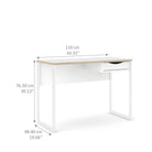 Function Plus Desk 1 Drawer in White with Oak Trim - Price Crash Furniture