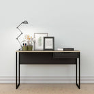 Function Plus Desk 1 Drawer Wide in Black with Oak Trim - Price Crash Furniture