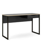 Function Plus Desk 1 Drawer Wide in Black with Oak Trim - Price Crash Furniture