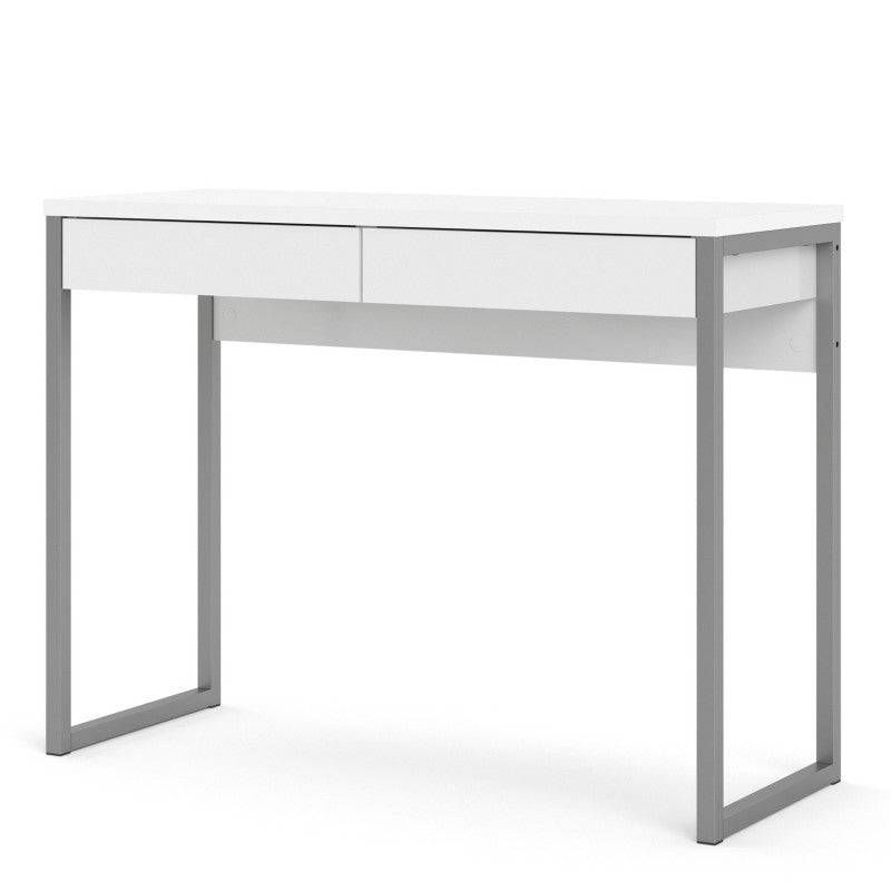 Function Plus Desk 2 Drawers in White High Gloss - Price Crash Furniture