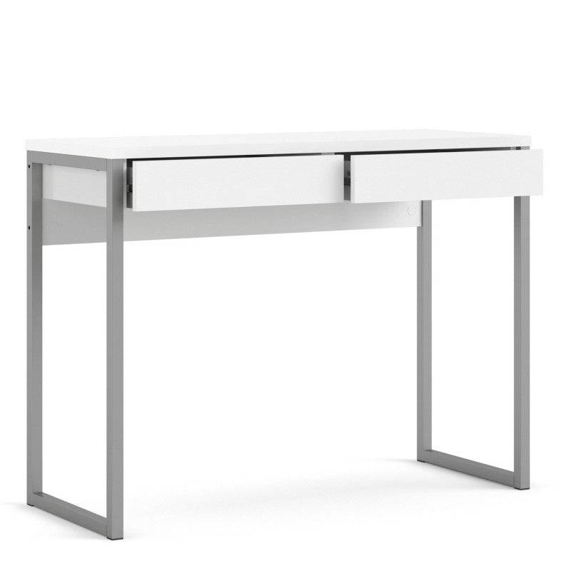 Function Plus Desk 2 Drawers in White High Gloss - Price Crash Furniture