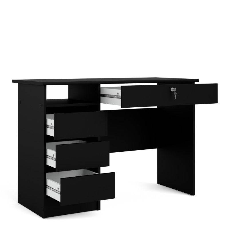 Function Plus Desk (3+1) handle free Drawer in Black - Price Crash Furniture