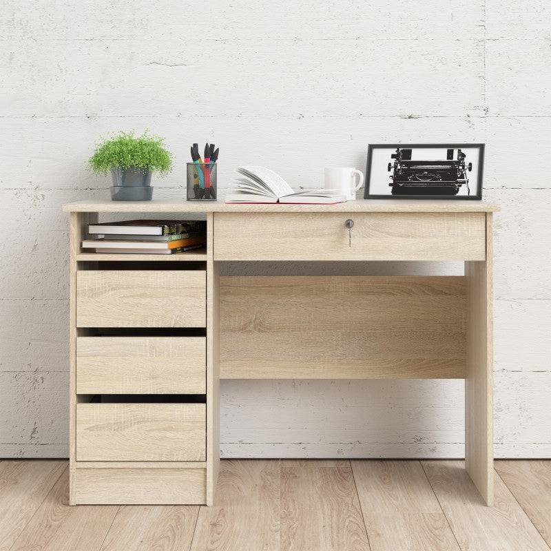 Function Plus Desk (3+1) handle free Drawer in Oak - Price Crash Furniture
