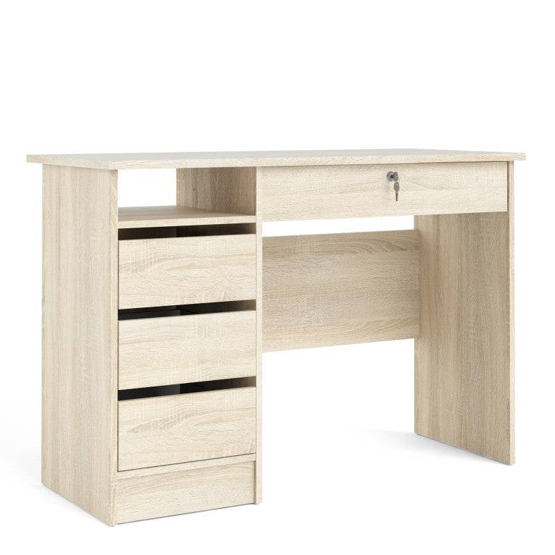 Function Plus Desk (3+1) handle free Drawer in Oak - Price Crash Furniture