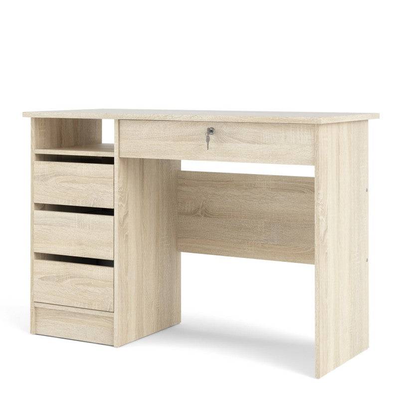 Function Plus Desk (3+1) handle free Drawer in Oak - Price Crash Furniture