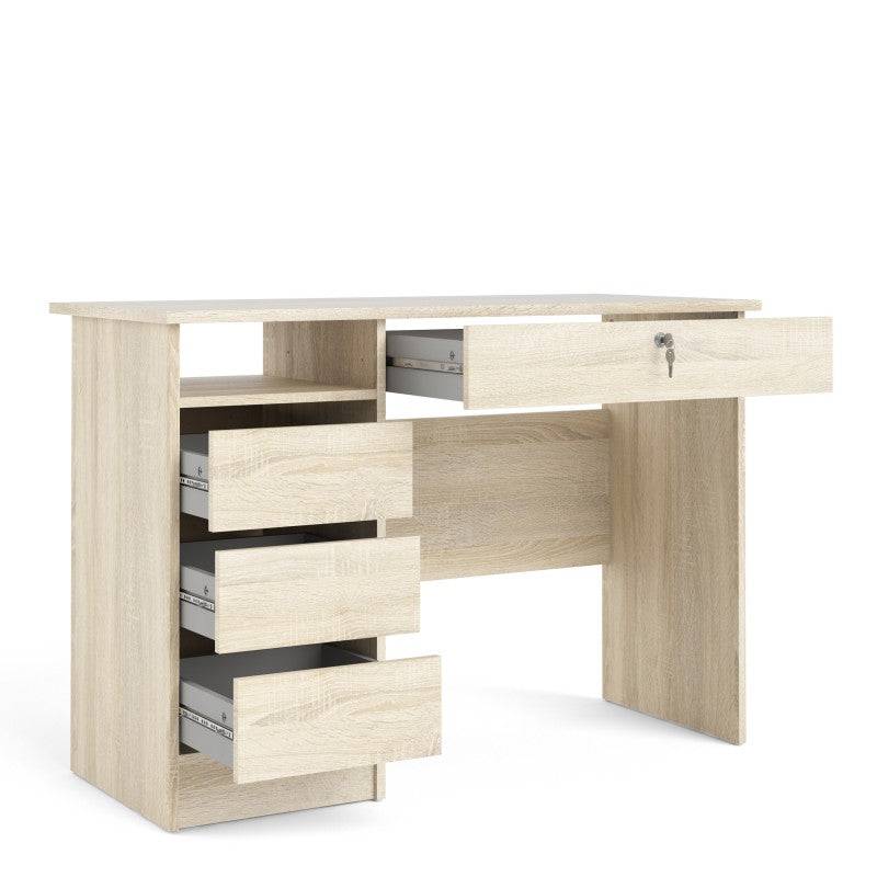 Function Plus Desk (3+1) handle free Drawer in Oak - Price Crash Furniture