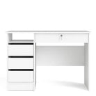 Function Plus Desk (3+1) handle free Drawer in White - Price Crash Furniture