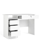 Function Plus Desk (3+1) handle free Drawer in White - Price Crash Furniture