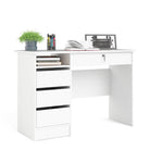 Function Plus Desk (3+1) handle free Drawer in White - Price Crash Furniture