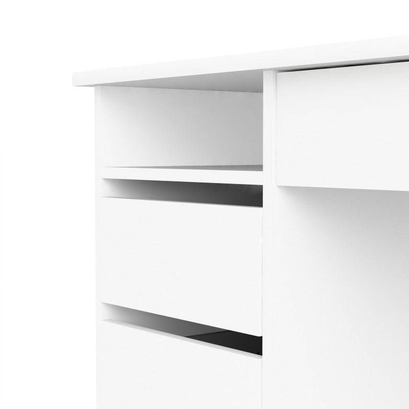 Function Plus Desk (3+1) handle free Drawer in White - Price Crash Furniture