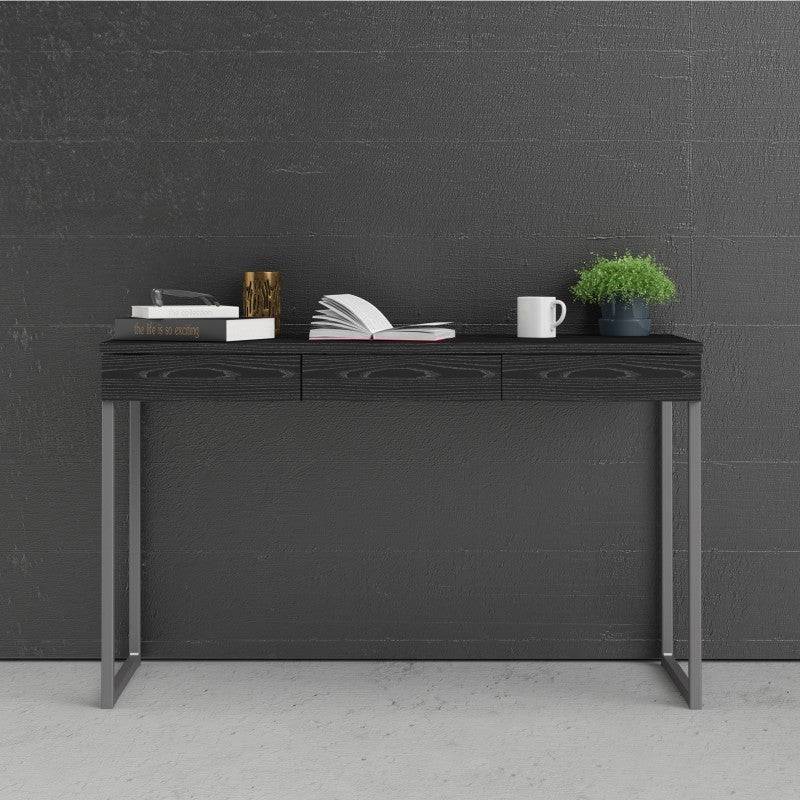 Function Plus Desk 3 Drawers in Black - Price Crash Furniture