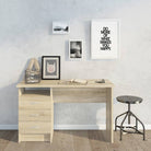 Function Plus Desk 3 Drawers In Oak - Price Crash Furniture