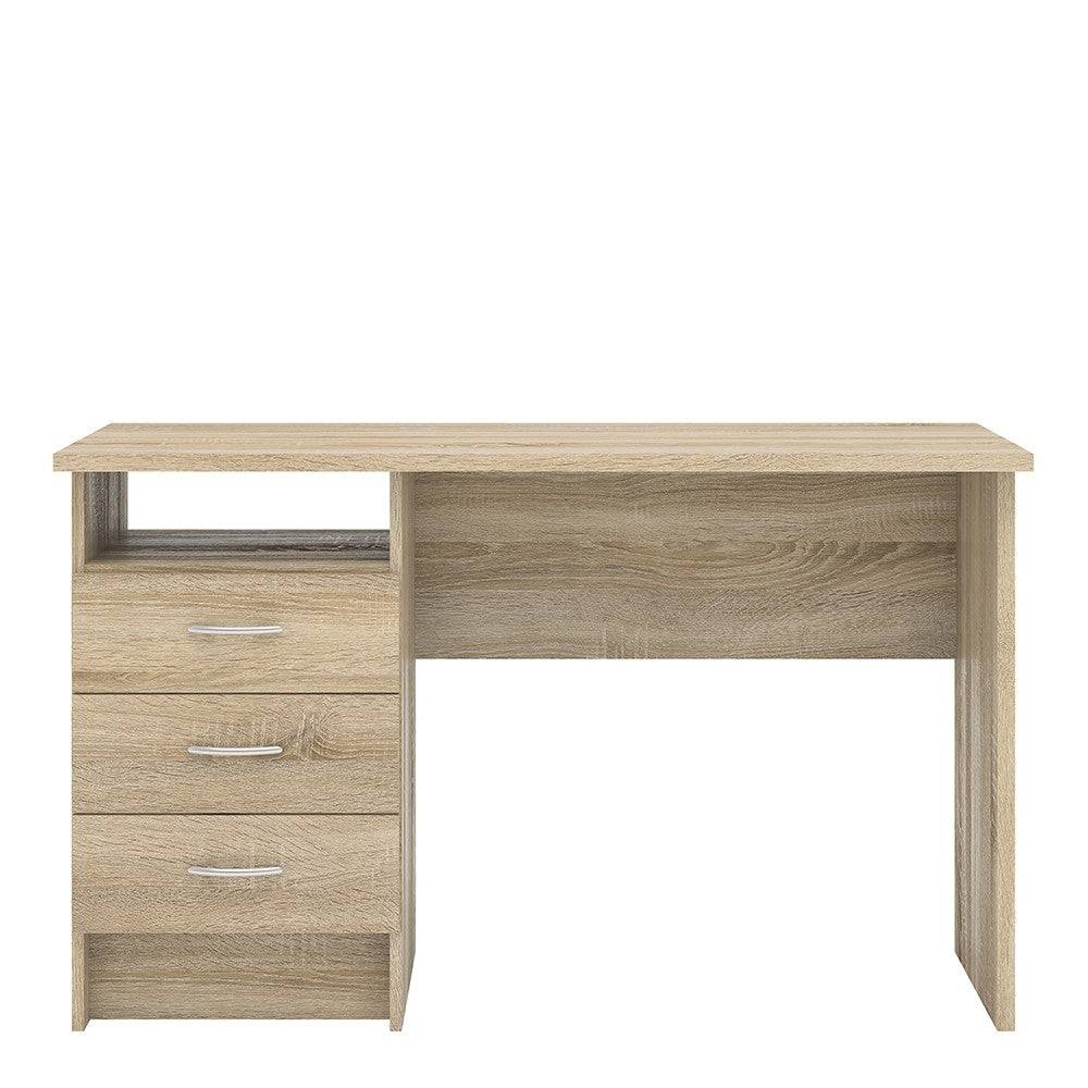 Function Plus Desk 3 Drawers In Oak - Price Crash Furniture