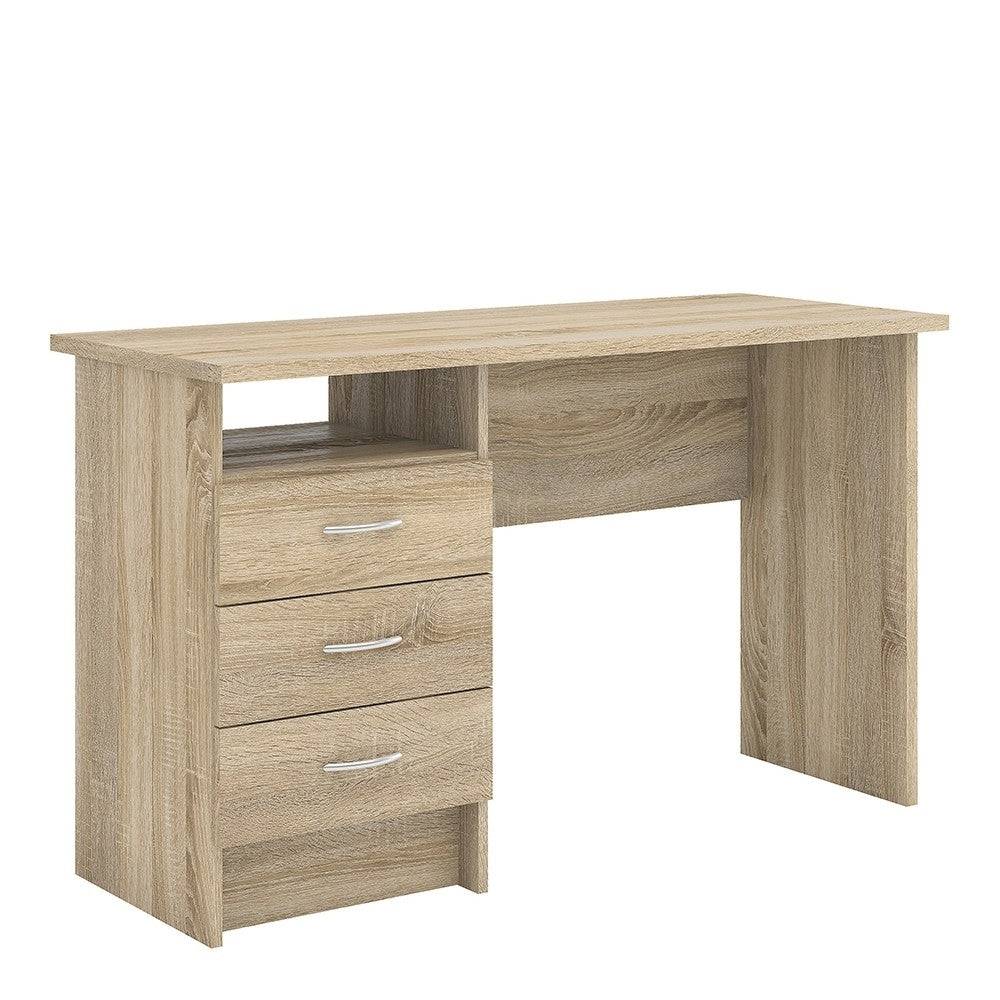 Function Plus Desk 3 Drawers In Oak - Price Crash Furniture