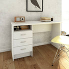 Function Plus Desk 3 Drawers In White - Price Crash Furniture