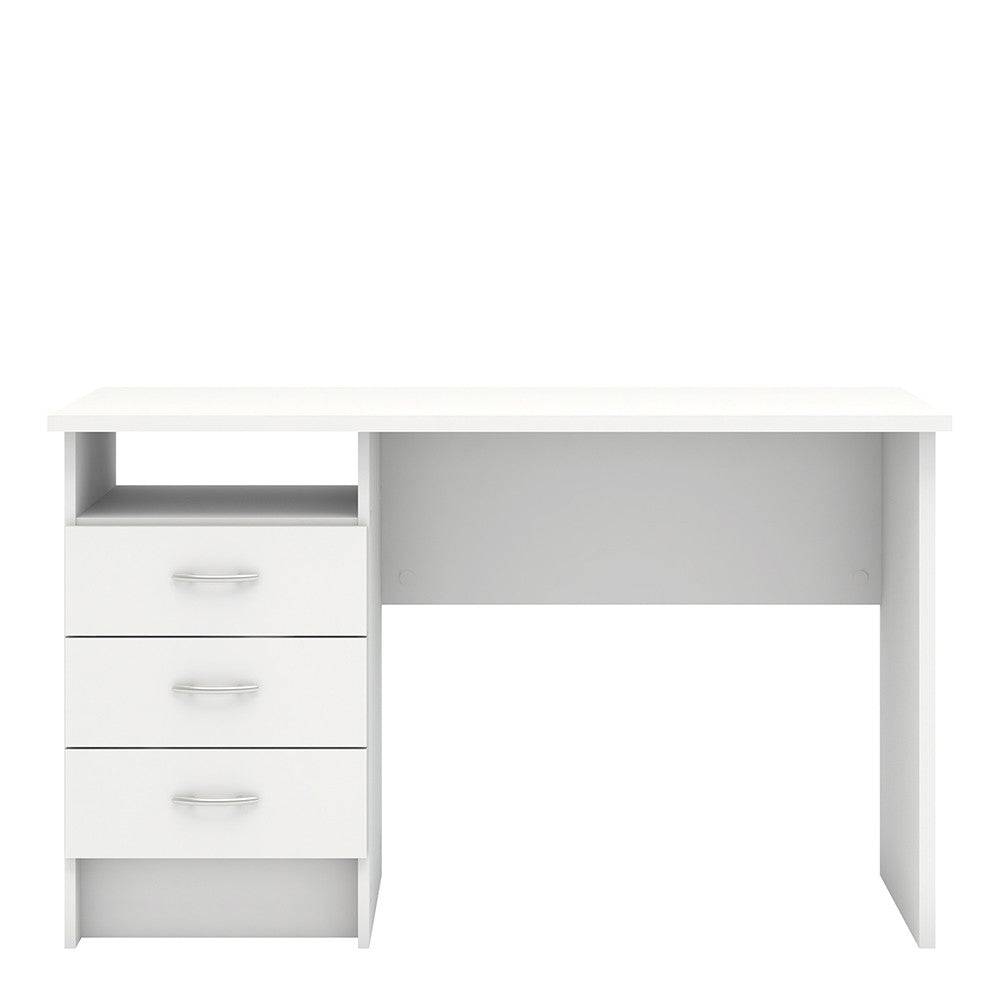 Function Plus Desk 3 Drawers In White - Price Crash Furniture