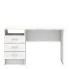 Function Plus Desk 3 Drawers In White - Price Crash Furniture