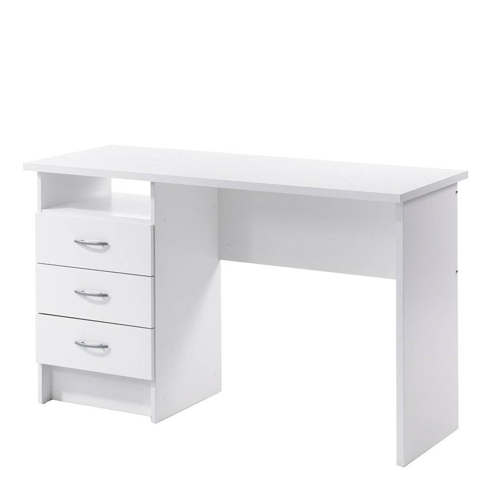Function Plus Desk 3 Drawers In White - Price Crash Furniture