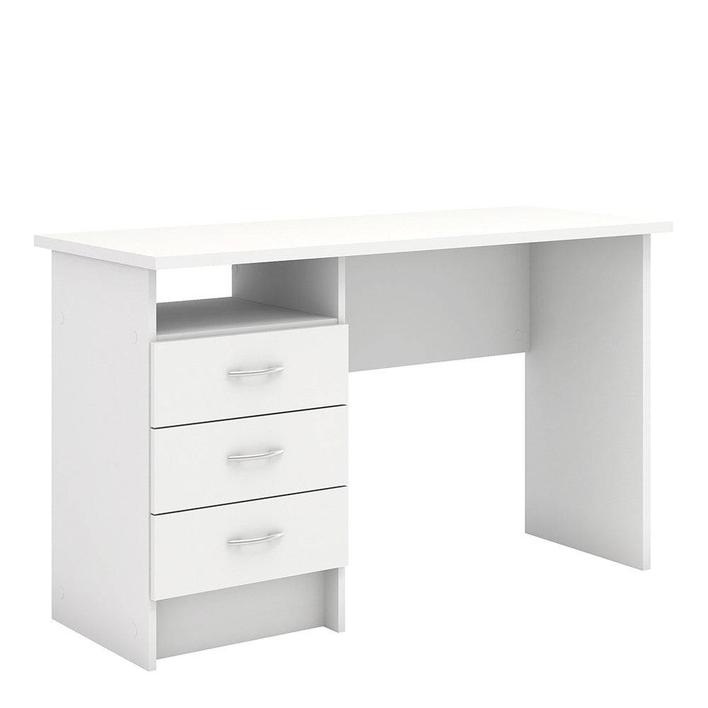 Function Plus Desk 3 Drawers In White - Price Crash Furniture