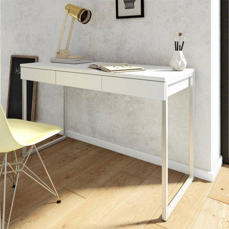 Function Plus Desk 3 Drawers in White - Price Crash Furniture