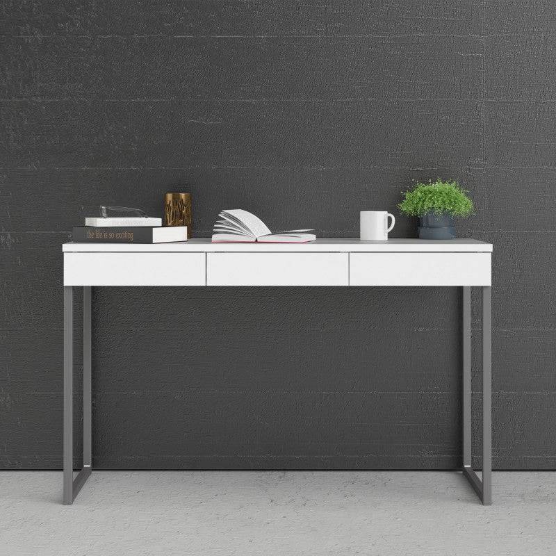 Function Plus Desk 3 Drawers in White - Price Crash Furniture