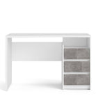 Function Plus Desk 3 Drawers in White and Grey - Price Crash Furniture