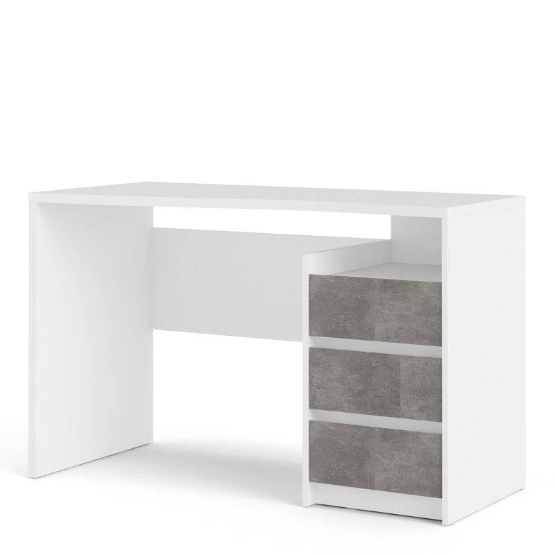 Function Plus Desk 3 Drawers in White and Grey - Price Crash Furniture