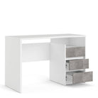 Function Plus Desk 3 Drawers in White and Grey - Price Crash Furniture