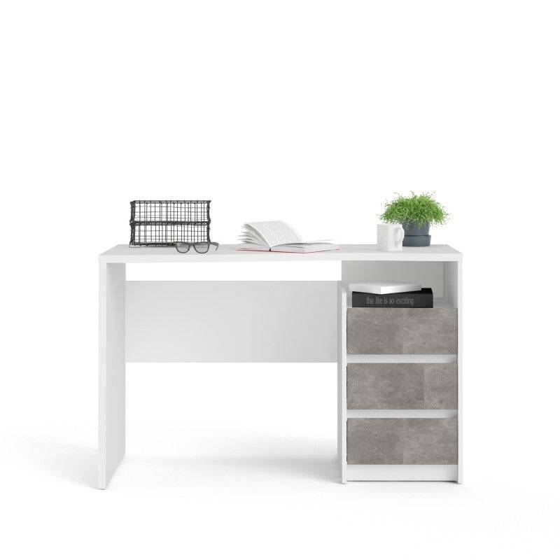 Function Plus Desk 3 Drawers in White and Grey - Price Crash Furniture