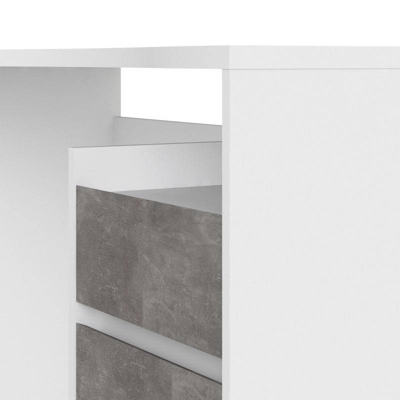 Function Plus Desk 3 Drawers in White and Grey - Price Crash Furniture