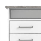 Function Plus Desk 4 Drawer 1 Door in White and Grey - Price Crash Furniture