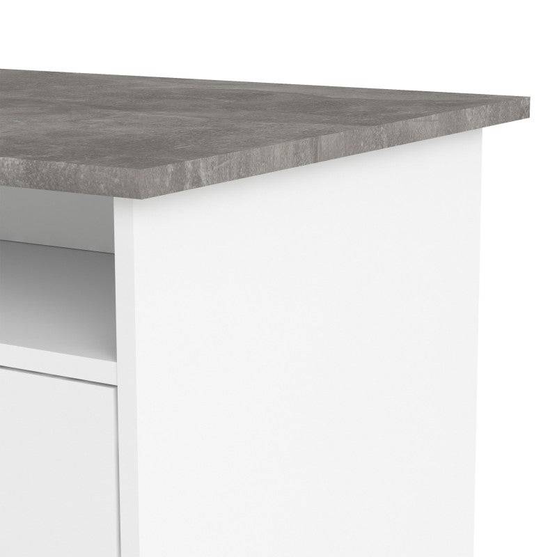 Function Plus Desk 4 Drawer 1 Door in White and Grey - Price Crash Furniture