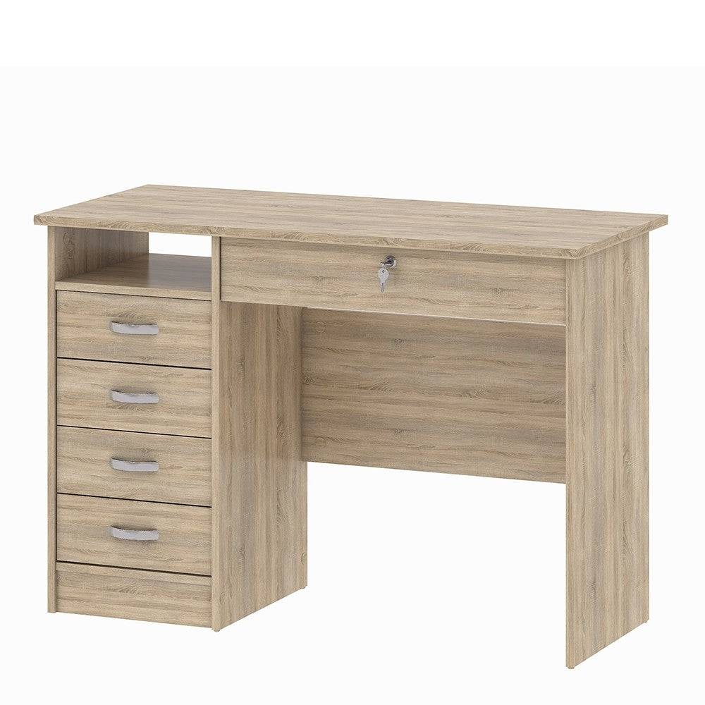 Function Plus Desk 5 Drawers In Oak - Price Crash Furniture