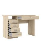 Function Plus Desk 5 Drawers In Oak - Price Crash Furniture