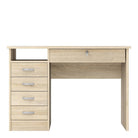 Function Plus Desk 5 Drawers In Oak - Price Crash Furniture