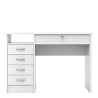 Function Plus Desk 5 Drawers In White - Price Crash Furniture