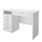 Function Plus Desk 5 Drawers In White - Price Crash Furniture