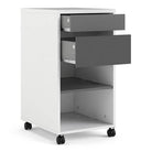 Function Plus Wheeled Filing Cabinet in White & Grey - Price Crash Furniture