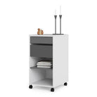 Function Plus Wheeled Filing Cabinet in White & Grey - Price Crash Furniture