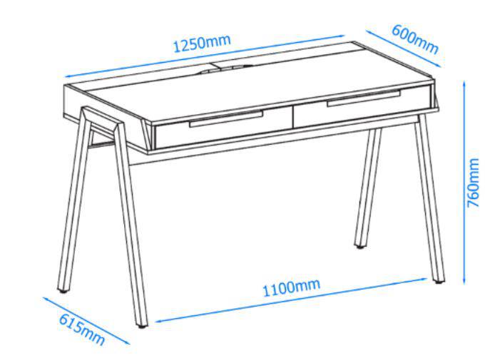 Geneva Desk with 2 Drawers by Alphason - Price Crash Furniture